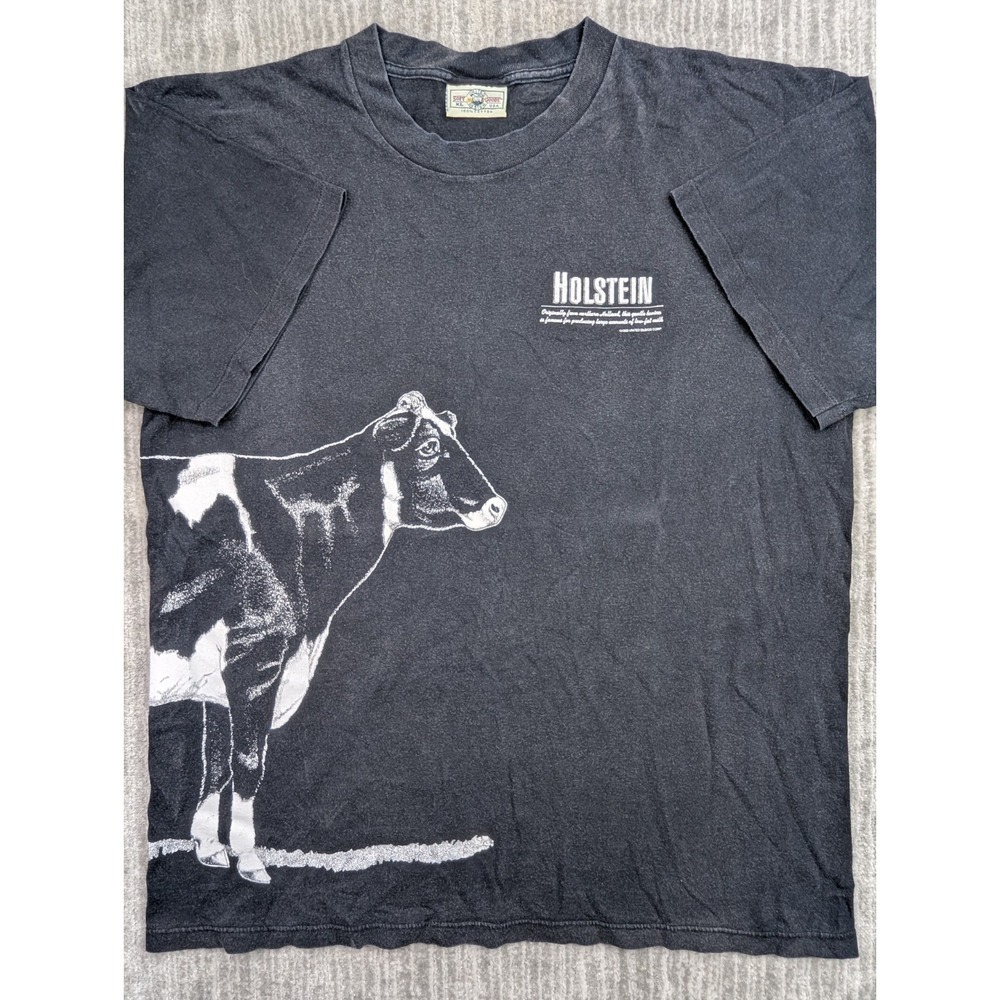 Vintage Holstein Cow Wrap Around Print Size XL 1990s Single Stitch USA AOP